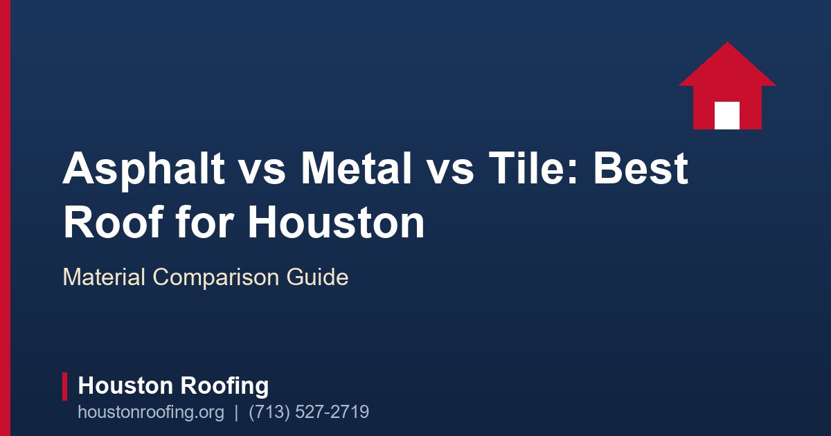 Side-by-side comparison of asphalt shingle, standing seam metal, and clay tile roofing