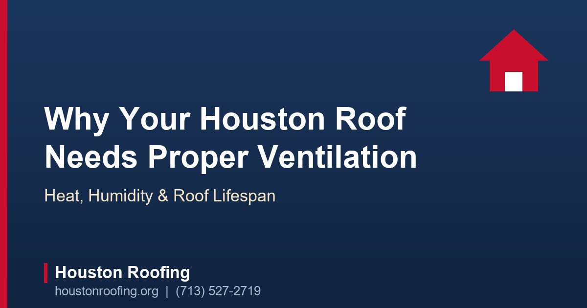 Ridge vent and soffit ventilation system on an asphalt shingle roof of a Houston home