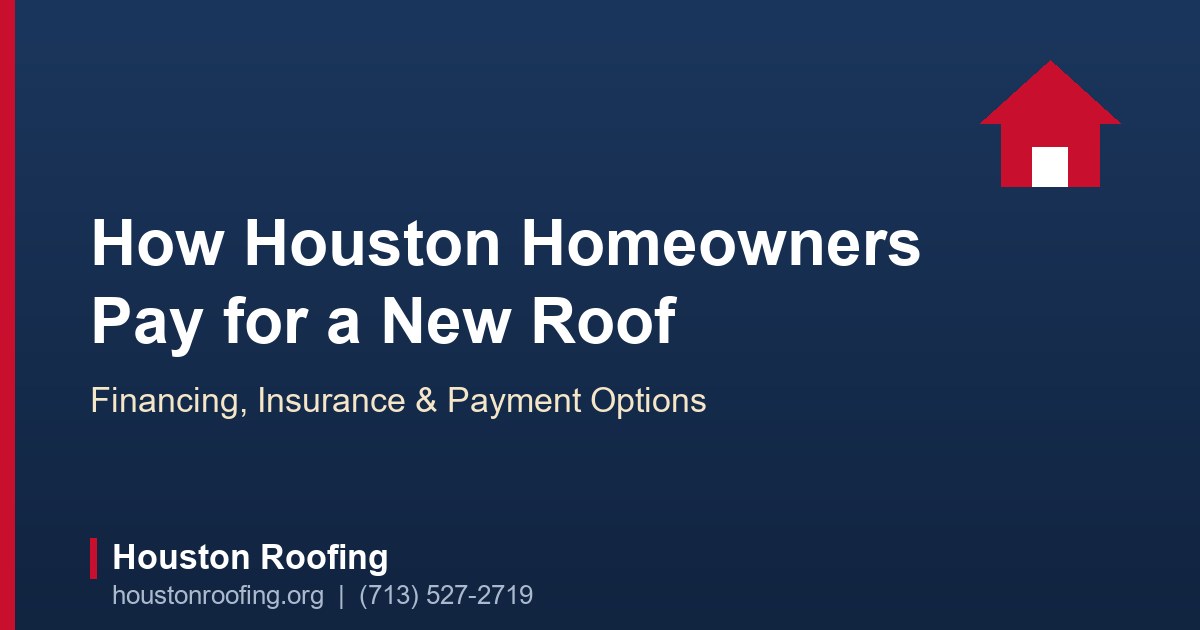 Houston homeowner at a kitchen table comparing roof payment and financing paperwork