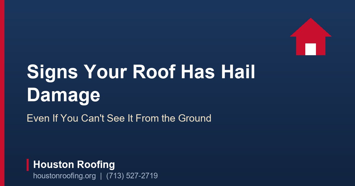 Close-up of asphalt shingles showing hail impact bruises and granule loss on a Houston roof