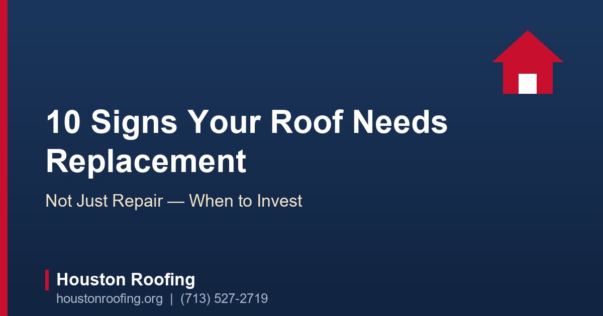 Aging asphalt shingle roof on a Houston home showing curling shingles and granule loss, signs it needs replacement