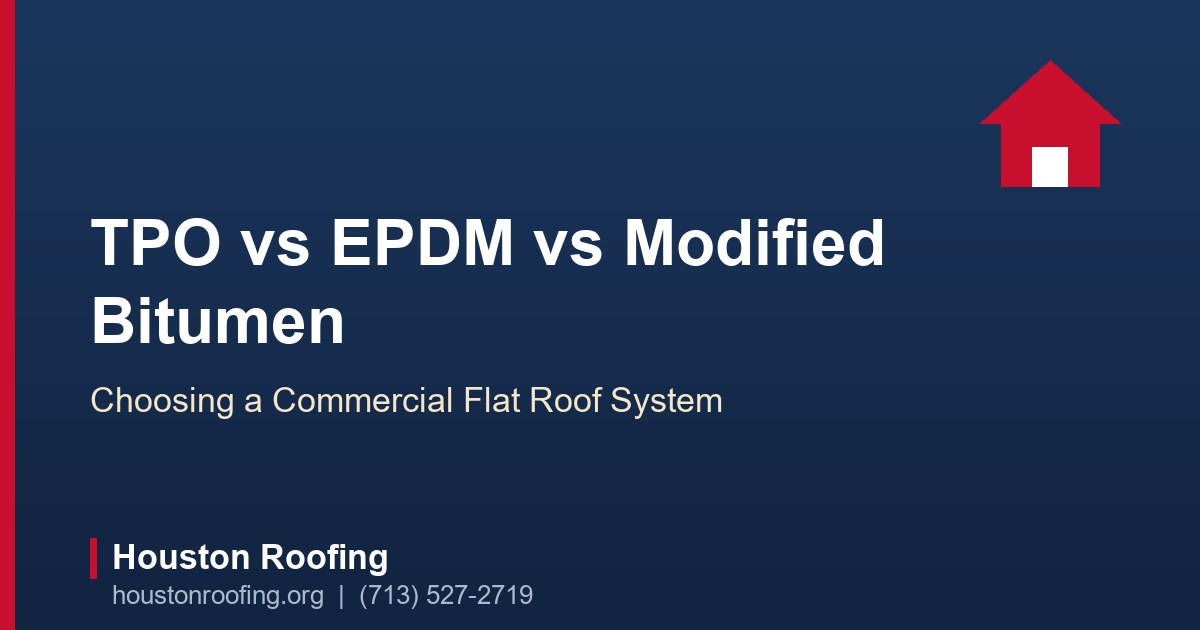 White TPO membrane being heat-welded on a commercial flat roof in Houston